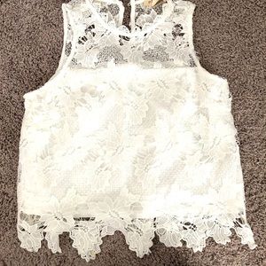 White lace tank top